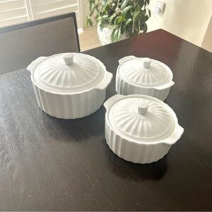 White Ceramic Casserole Dish Set, small size